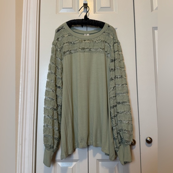 Cato Tops - Cato 22/24W Sage Lace Boho Top Lightweight Spring Cottagecore